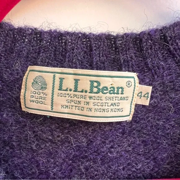 LL Bean purple Sweater Size 44 100% Lamb's Wool purple Women's - Picture 2 of 6